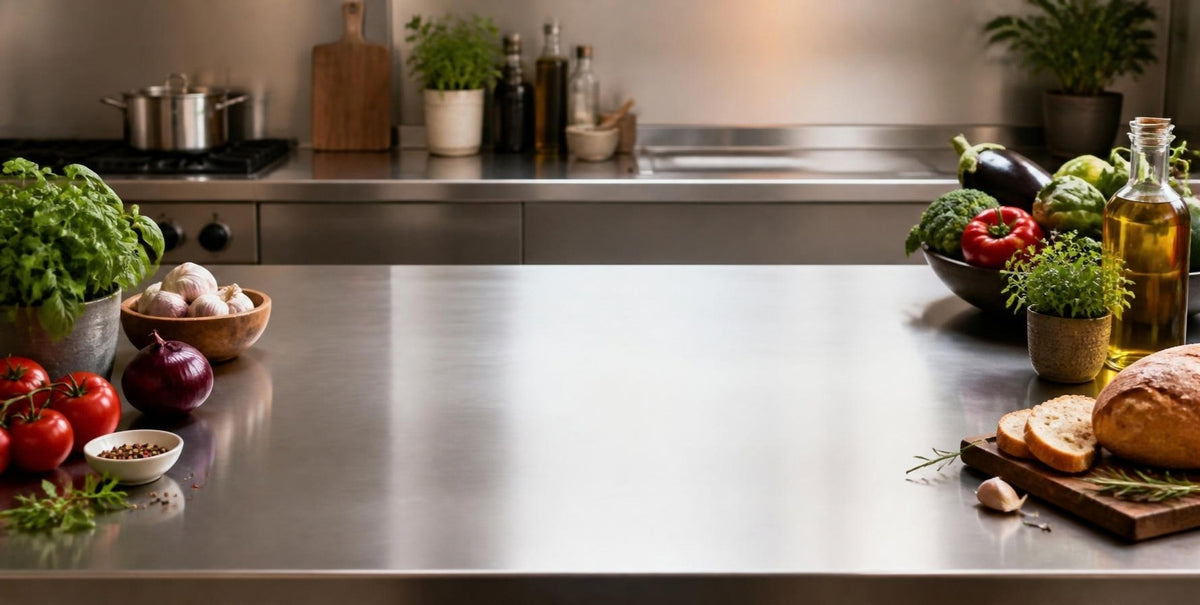 Mesón de cocina con ingredientes