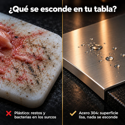 Qué se esconde en tu tabla: plástico con surcos vs. acero 304 liso
